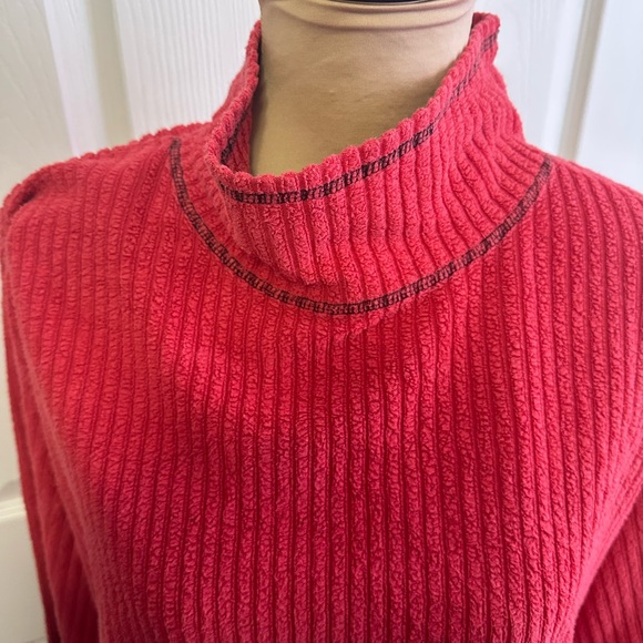 Hanes Signature Collection Bold Red Women's Turtleneck Sweater - Picture 2 of 5